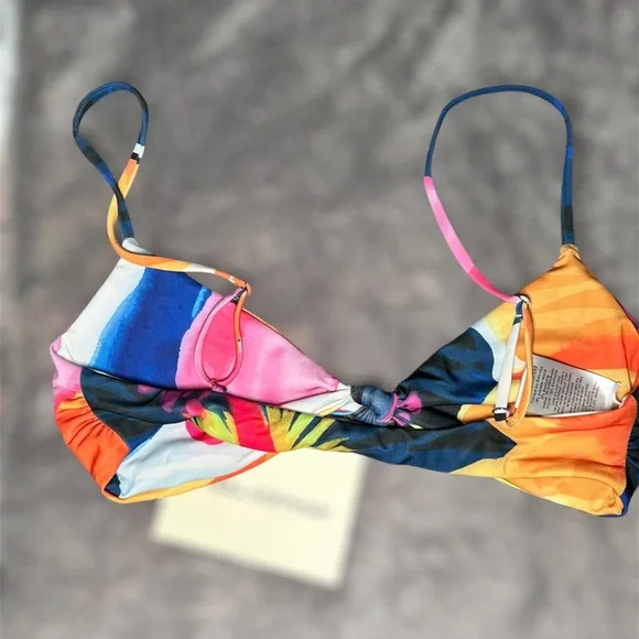 NWOT Mara Hoffman Multicolor Floral Bikini Top - Picture 5 of 5